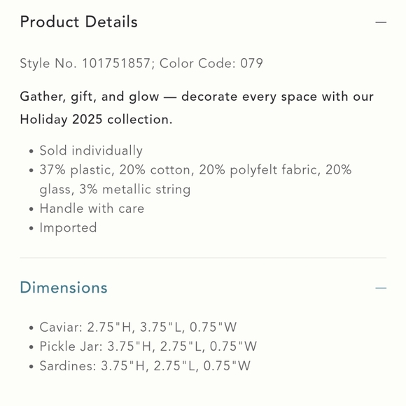 Anthropologie Sardines Beaded Accoutrement Ornament, New With Tags - Picture 7 of 10